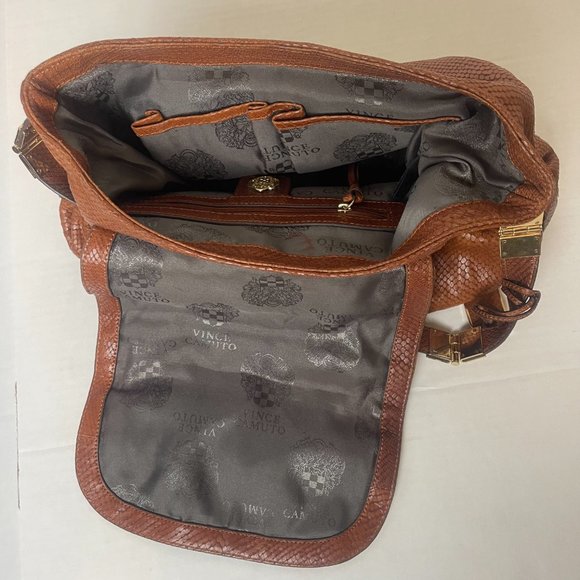 Vince Camuto Brown Snake like Leather Purse - Picture 8 of 15